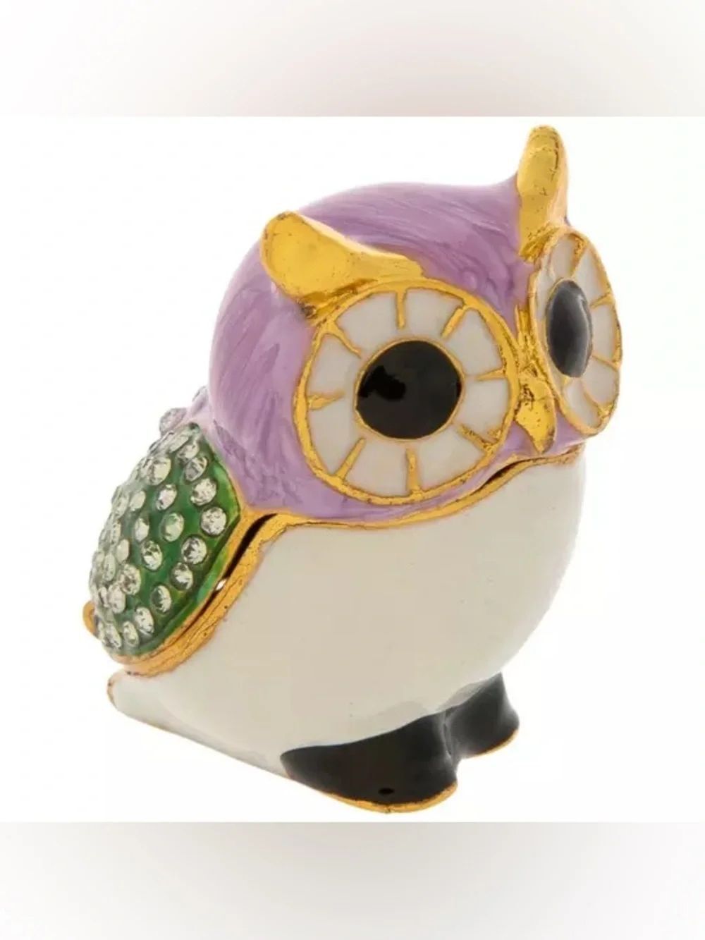 New Horned Owl Rhinestone Jewelry Box